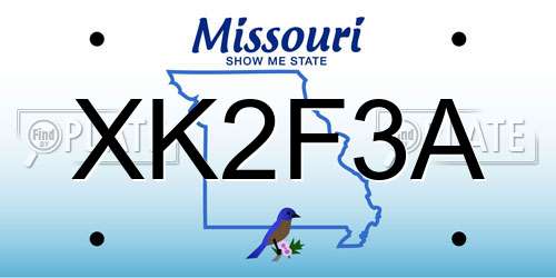 XK2F3A Missouri License Plate