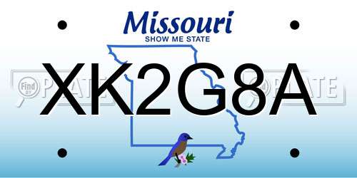 XK2G8A Missouri License Plate