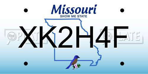 XK2H4F Missouri License Plate