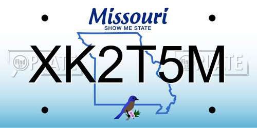 XK2T5M Missouri License Plate