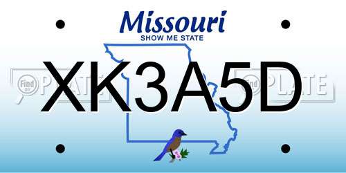 XK3A5D Missouri License Plate