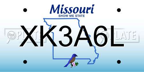 XK3A6L Missouri License Plate