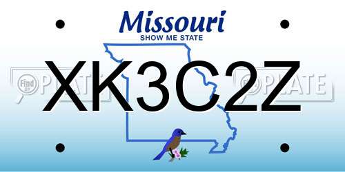 XK3C2Z Missouri License Plate