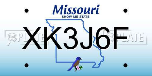 XK3J6F Missouri License Plate