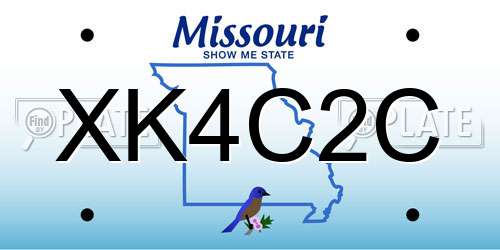 XK4C2C Missouri License Plate