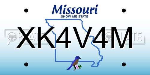 XK4V4M Missouri License Plate