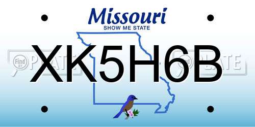 XK5H6B Missouri License Plate