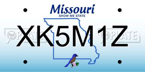 XK5M1Z Missouri License Plate