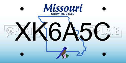 XK6A5C Missouri License Plate