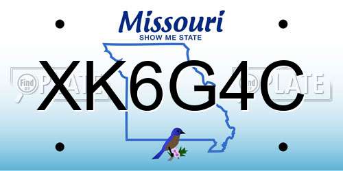 XK6G4C Missouri License Plate