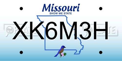 XK6M3H Missouri License Plate