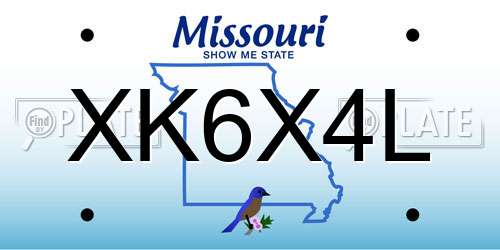 XK6X4L Missouri License Plate