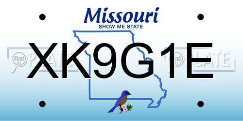 XK9G1E Missouri License Plate