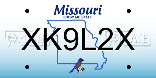 XK9L2X Missouri License Plate