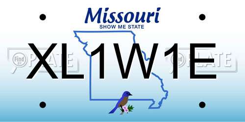 XL1W1E Missouri License Plate