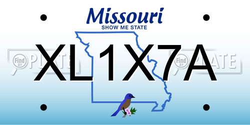 XL1X7A Missouri License Plate