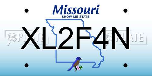 XL2F4N Missouri License Plate