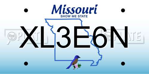 XL3E6N Missouri License Plate