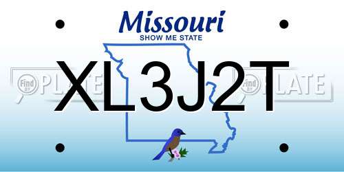 XL3J2T Missouri License Plate