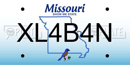 XL4B4N Missouri License Plate