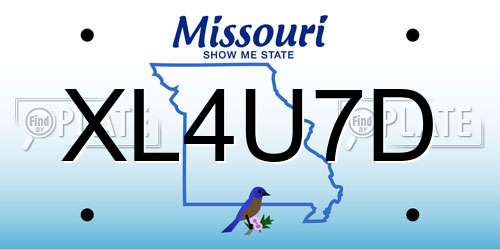 XL4U7D Missouri License Plate