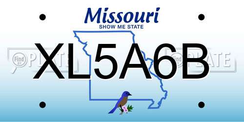 XL5A6B Missouri License Plate