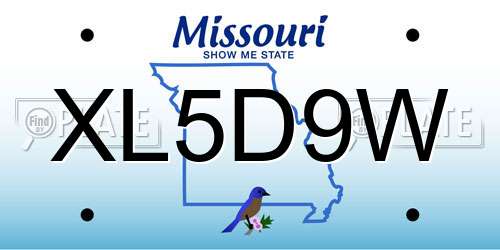 XL5D9W Missouri License Plate