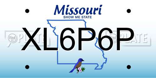 XL6P6P Missouri License Plate