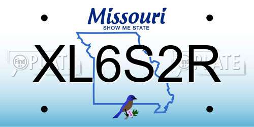 XL6S2R Missouri License Plate
