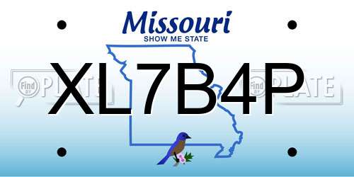 XL7B4P Missouri License Plate