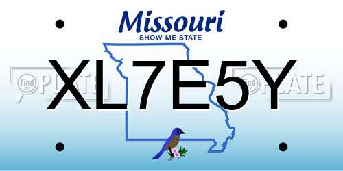 XL7E5Y Missouri License Plate