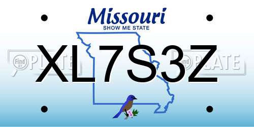 XL7S3Z Missouri License Plate