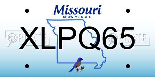 XLPQ65 Missouri License Plate