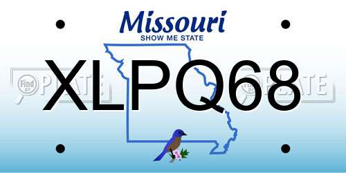 XLPQ68 Missouri License Plate