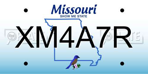 XM4A7R Missouri License Plate