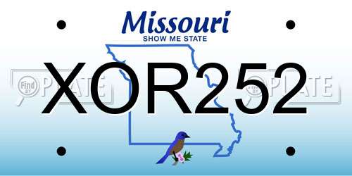XOR252 Missouri License Plate