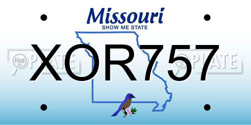 XOR757 Missouri License Plate