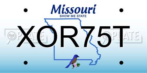 XOR75T Missouri License Plate
