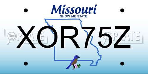 XOR75Z Missouri License Plate