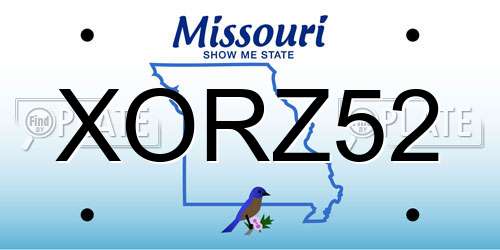 XORZ52 Missouri License Plate