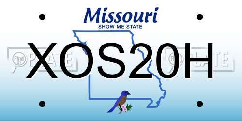 XOS20H Missouri License Plate