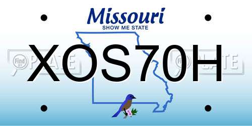 XOS70H Missouri License Plate