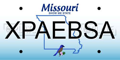 XPAEBSA Missouri License Plate