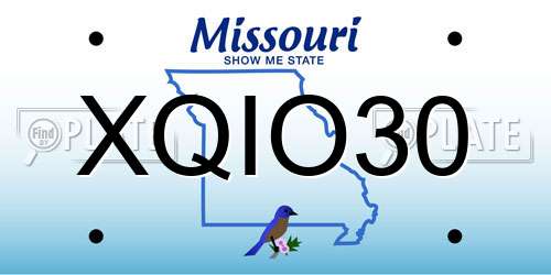 XQIO30 Missouri License Plate