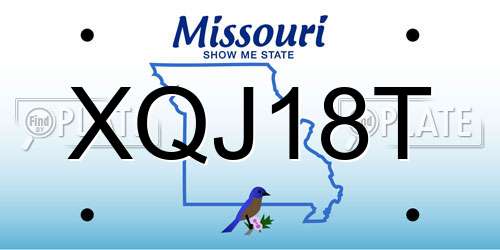XQJ18T Missouri License Plate