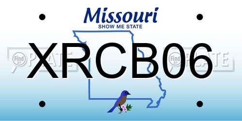 XRCB06 Missouri License Plate