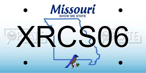 XRCS06 Missouri License Plate