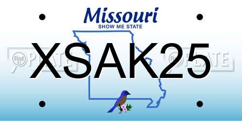 XSAK25 Missouri License Plate