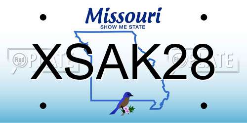 XSAK28 Missouri License Plate