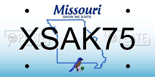 XSAK75 Missouri License Plate